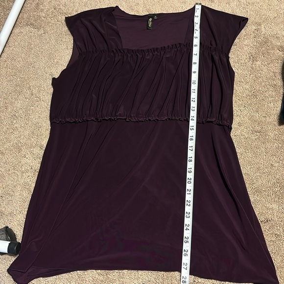 Olivia Paige Purple Sleeveless Ruched Top Blouse Size 1X - Picture 6 of 6